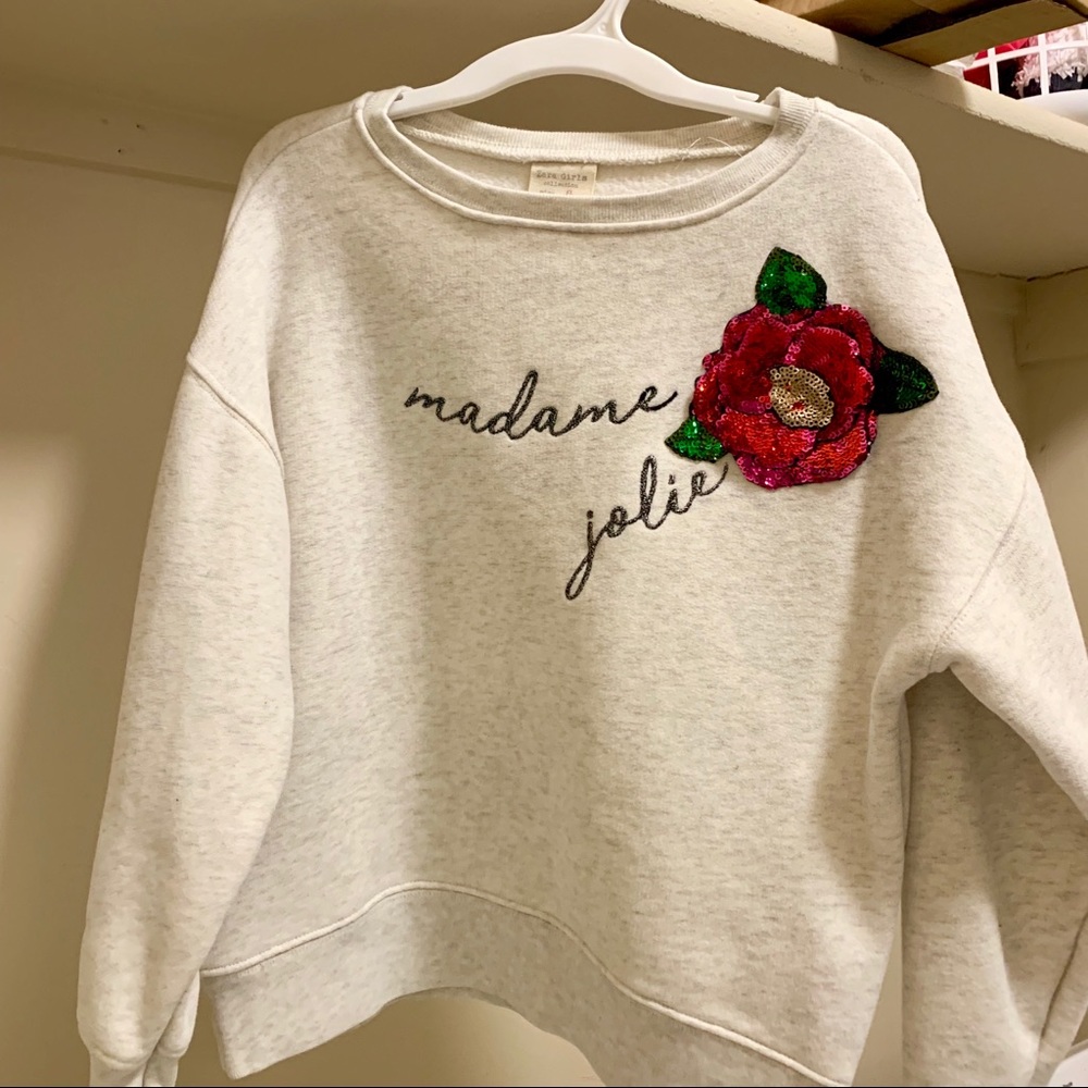 Zara Girls Embroidered Sweat Shirt